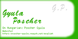 gyula poscher business card